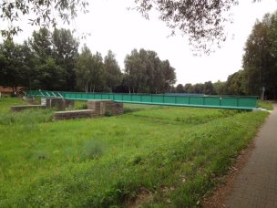 Senftenberg, Fugngerbrcke ber die Schwarze Elster